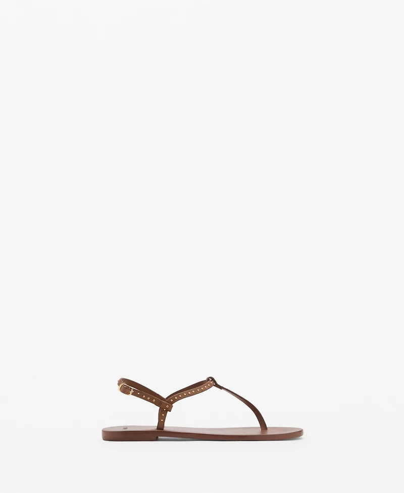 Mango Women's Mini Studs Leather Sandals