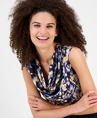 Kasper Women's Printed Cowl-Neck Tank