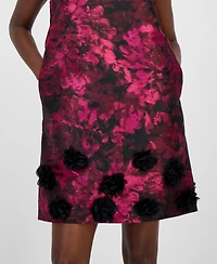 Anne Klein Women's Jacquard Rosette Shift Dress