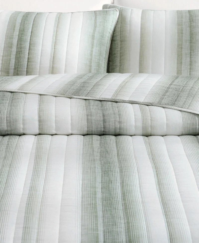 Tommy Bahama La Prisma Stripe Texture Cotton 3-Pc. Quilt Set, King