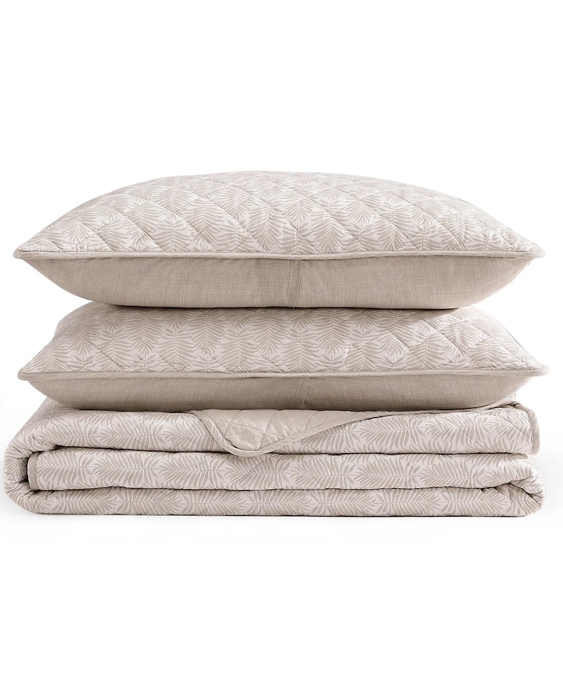Tommy Bahama Fronds Cotton Reversible 3-Pc. Quilt Set, Full/Queen