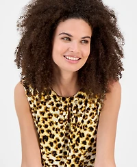 Kasper Women's Printed Keyhole-Neck Tank