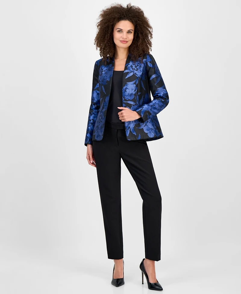 Kasper Floral Jacquard Open-Front Jacket, Regular & Petite