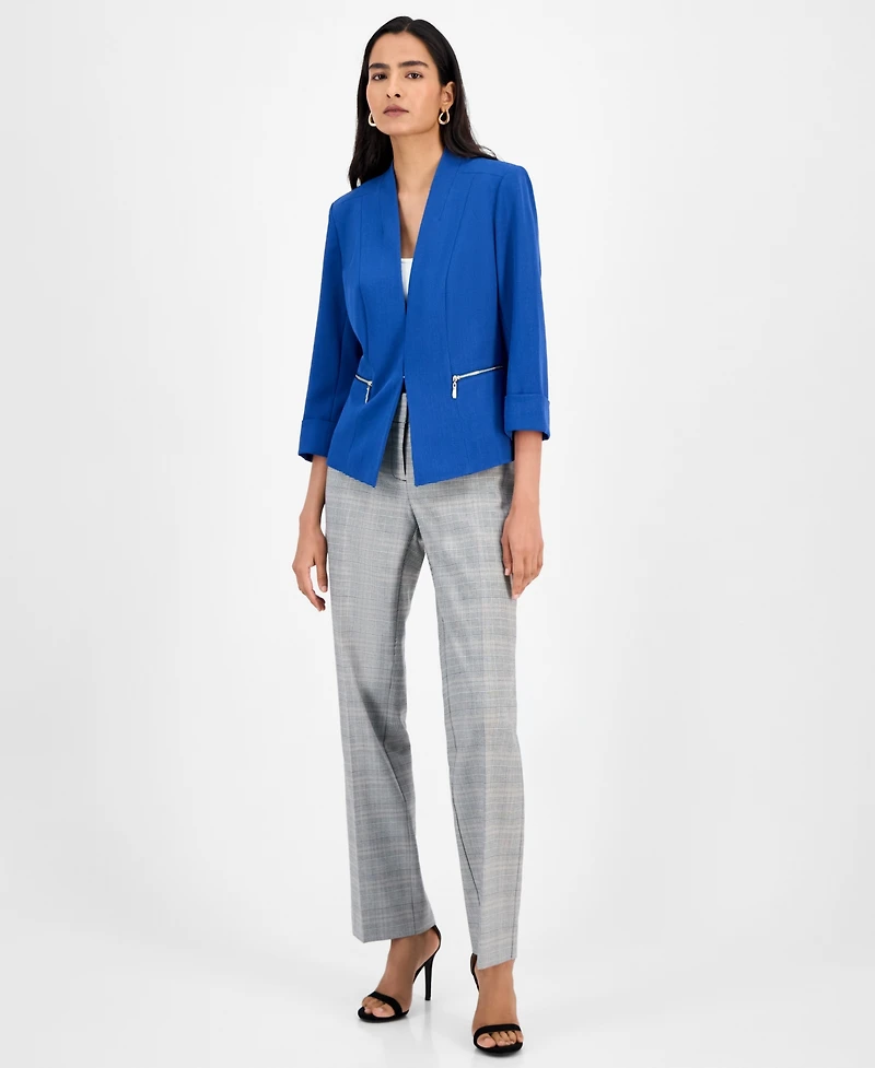Kasper Women's Crepe Open-Front 3/4-Sleeve Jacket, Regular & Petite