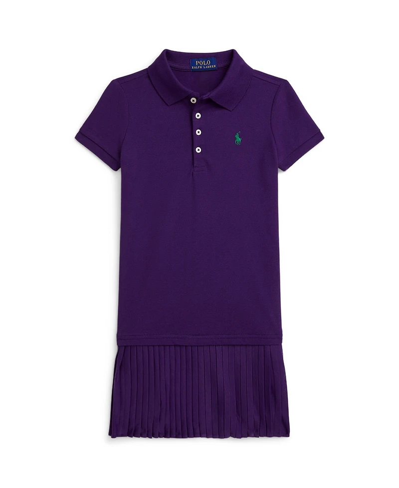 Polo Ralph Lauren Toddler and Little Girls Pleated Stretch Mesh Dress