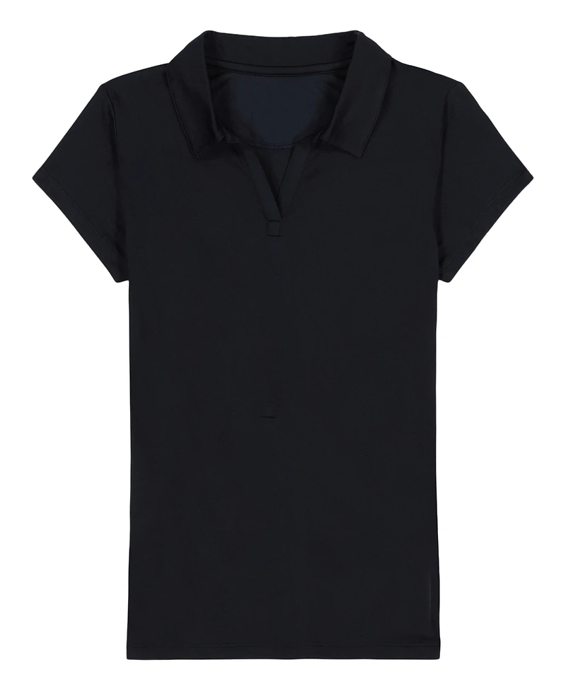 Nautica Big Girls Uniform Short Sleeve Performance Knit Polo Top