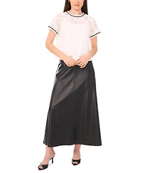 Vince Camuto Women's Crewneck Short-Sleeve Lace Top