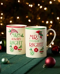 Lenox Mr. & Mrs. Holiday Mugs, Set of 2