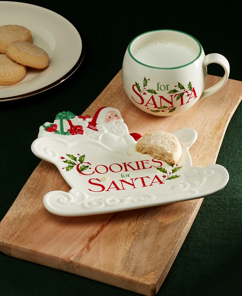 Lenox Holiday Cookies & Milk for Santa Serving Set