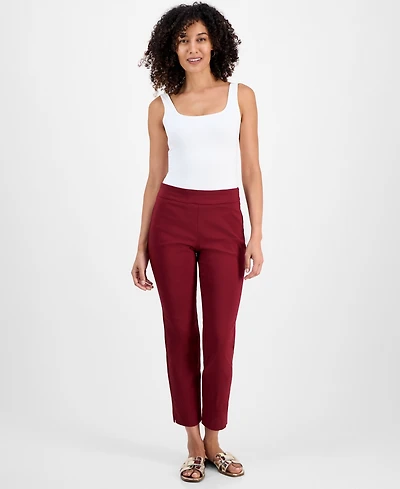 Jm Collection Petite Tummy-Control Cambridge Stretch Slim-Leg Pants, Created for Macy's