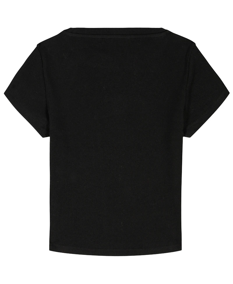 Calvin Klein Big Girls Monogram Patch Rib T-Shirt