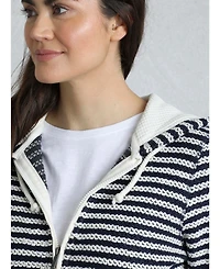 Weird Fish Women's Fisher Full Zip Stripe Macaroni Hoodie