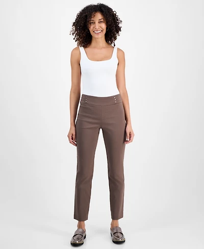 Jm Collection Petite Studded-Rivet Straight-Leg Pants, & Short, Created for Macy's