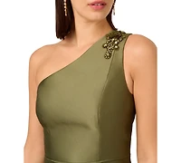 Adrianna Papell Women's One-Shoulder Fit & Flare Midi Dress