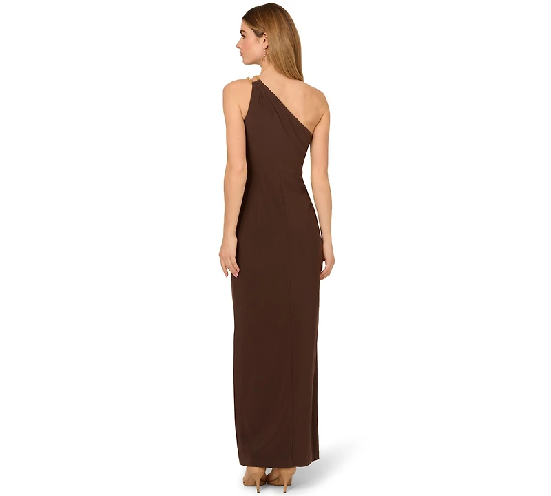 Adrianna Papell Women's One-Shoulder Slim Column Gown