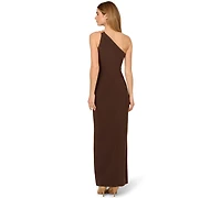 Adrianna Papell Women's One-Shoulder Slim Column Gown