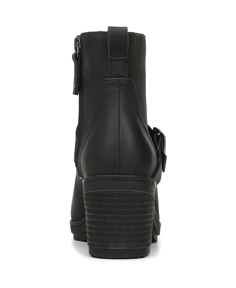 Dr. Scholl's Women's Parker Block Heel Lug Sole Zip Short Boots