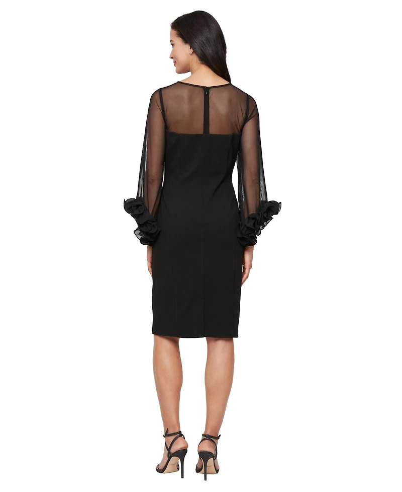 Alex Evenings Women's Scuba Crepe Scoop-Neckline Sheath Dress