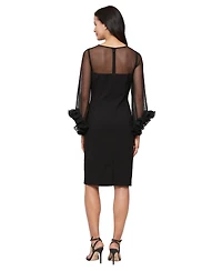Alex Evenings Women's Scuba Crepe Scoop-Neckline Sheath Dress