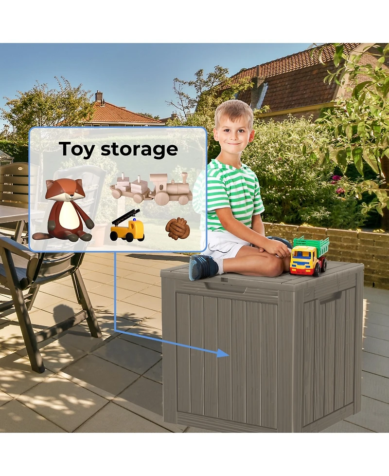 Mondawe 31 Gallon Outdoor Garden Resin Storage Deck Box