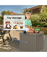 Mondawe 31 Gallon Outdoor Garden Resin Storage Deck Box