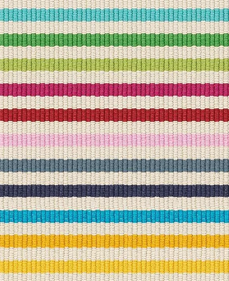 Dash and Albert Rugs by Annie Selke Rainbow Stripe Machine Washable DA2052 5'x8' Area Rug
