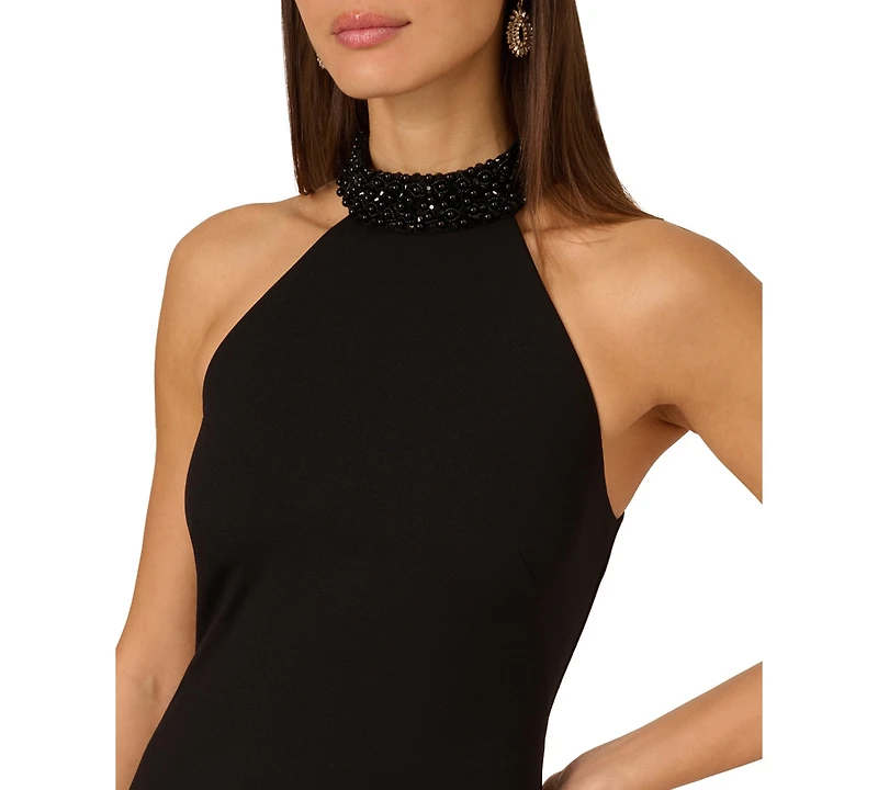Adrianna Women's Crepe Halter Midi Sheath Dress