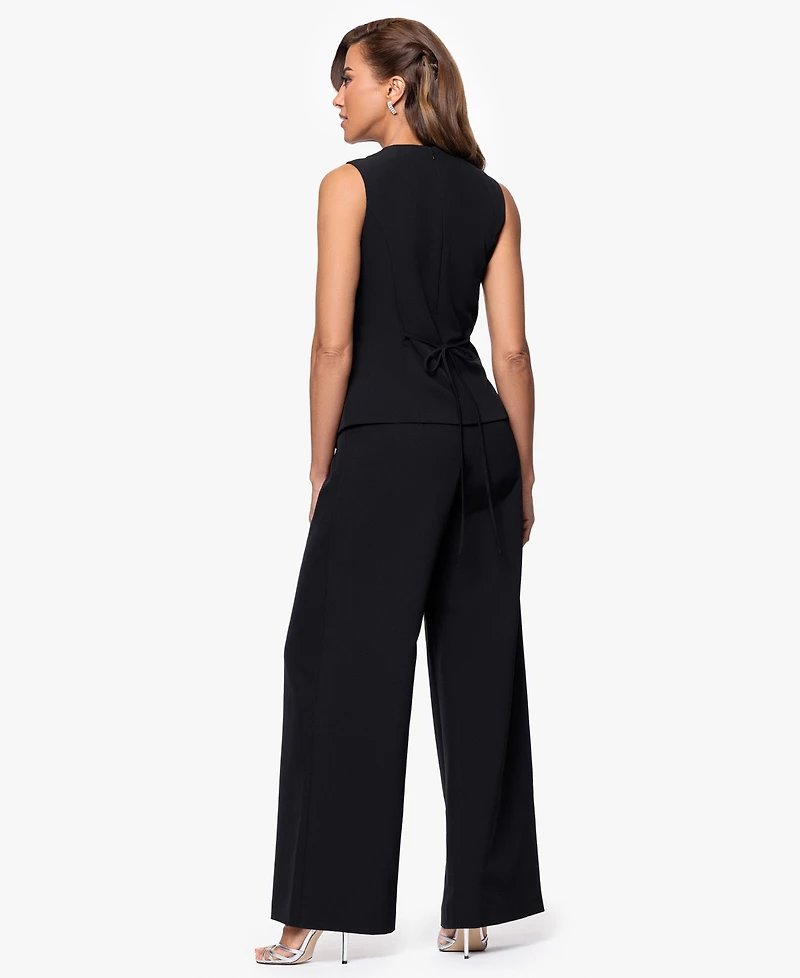 Xscape Women's Scuba Crepe Sleeveless Straight-Leg Jumpsuit