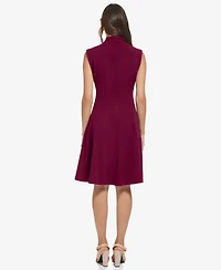 Calvin Klein Women's Sleeveless Scuba Crepe A-Line Dress