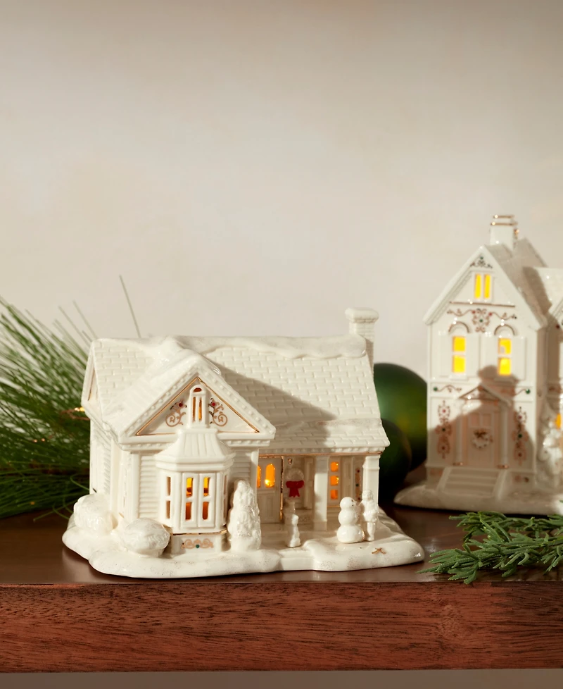 New For 2025! Lenox Mistletoe Park Lit House & Mini Figurines