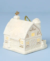 New For 2025! Lenox Mistletoe Park Barn Lit Ornament