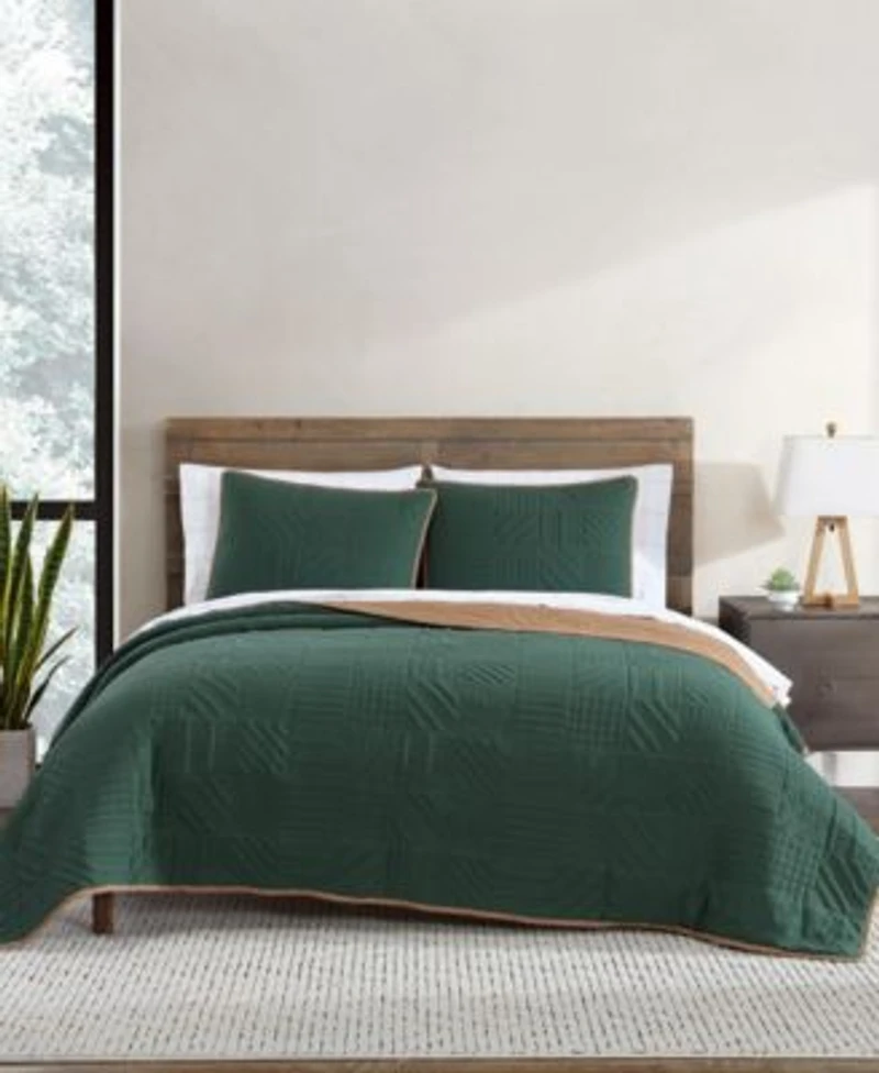 Eddie Bauer Solid Washed Microfiber Reversible Quilt Sets