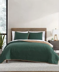 Eddie Bauer Solid Washed Microfiber Reversible Quilt Sets