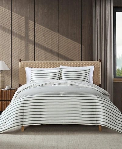 Eddie Bauer Cooper Stripe Cotton Reversible 2-Pc. Comforter Set, Twin