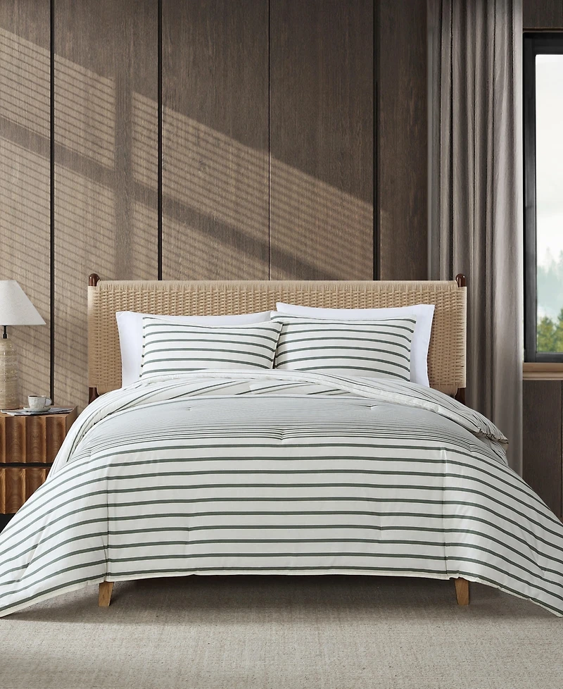 Eddie Bauer Cooper Stripe Cotton Reversible 2-Pc. Duvet Cover Set, Twin