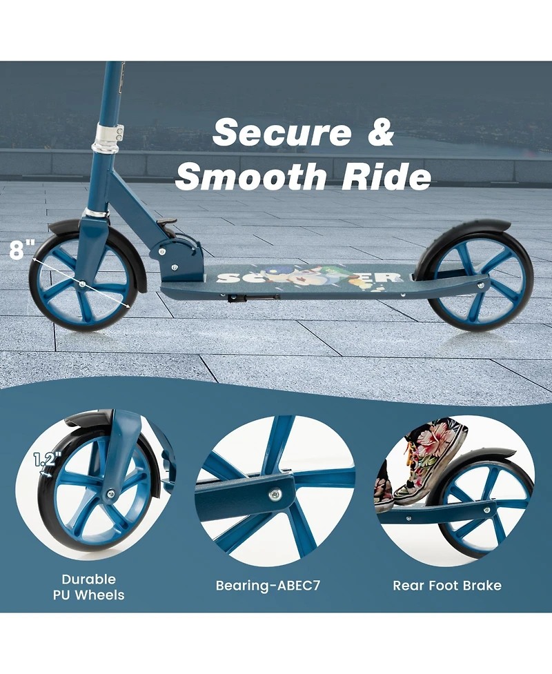 Folding Aluminum Alloy Scooter with 3 Adjustable Heights
