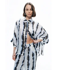 Nocturne Women's Tie-Dye Patterned Shirt