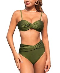 Cupshe Women's Sage Spark Green Bikini Set