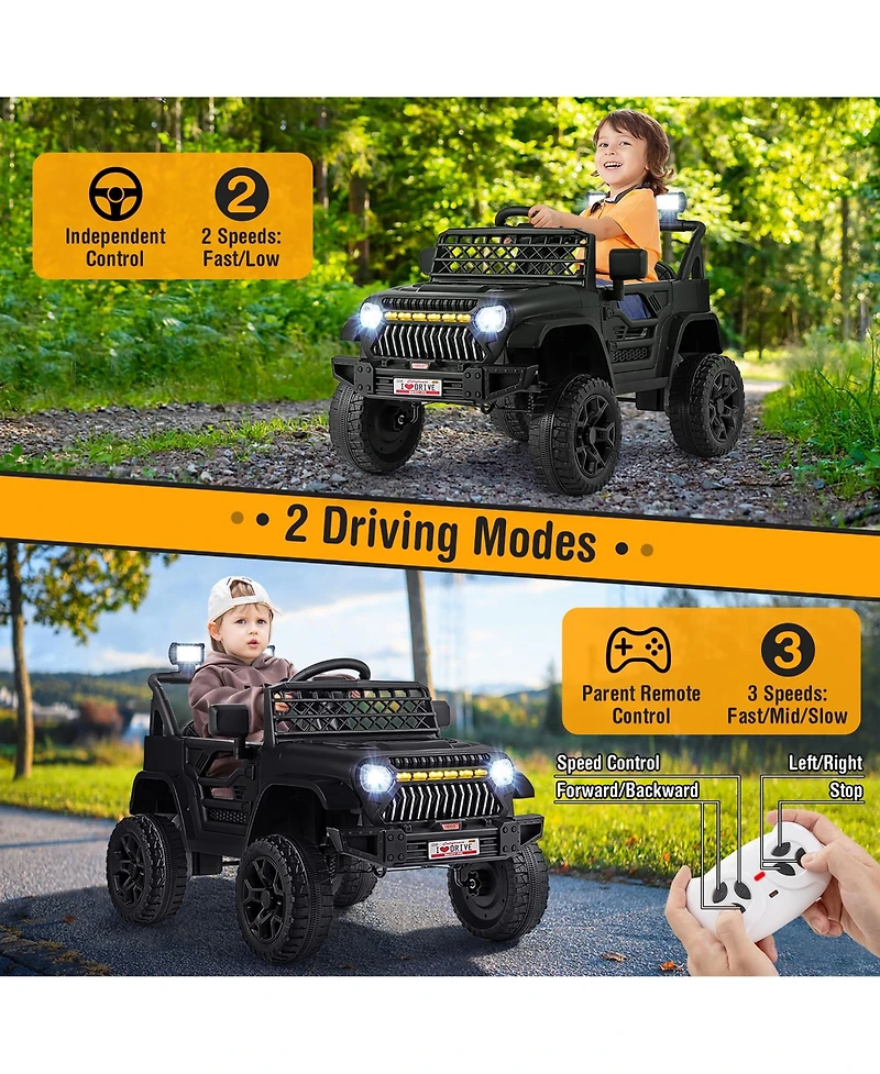 Gymax 12V Kids Ride on Truck Car Battery Powered Toddler Electric Vehicle w/ 3 Speeds