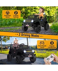 Gymax 12V Kids Ride on Truck Car Battery Powered Toddler Electric Vehicle w/ 3 Speeds