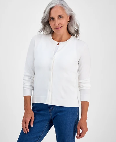 Style & Co Petite Crewneck Cardigan, Macy's Exclusive