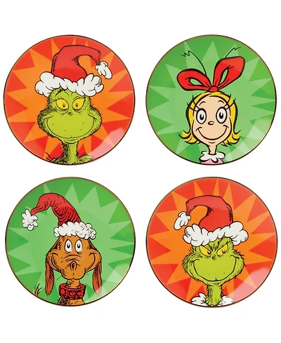 Lenox Merry Grinchmas Tidbit Plates, Set of 4