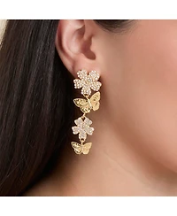 Jessica Simpson Vertical Butterfly Drop Earrings with Shiny Gold Finish