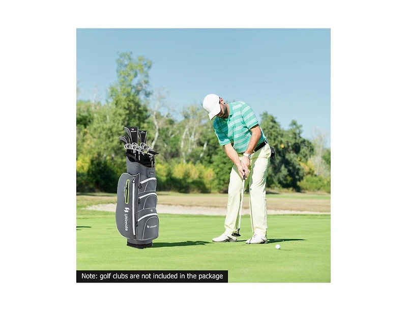 9.5 Inch Lightweight Golf Cart Bag with 15 Way Top Dividers