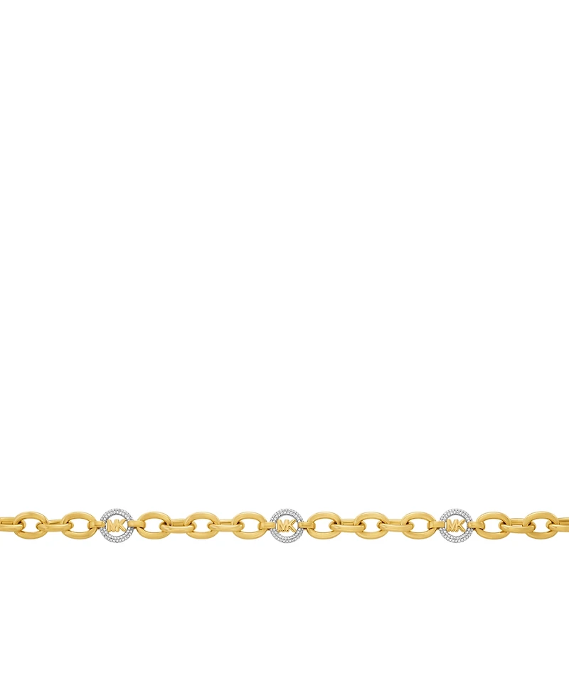 Michael Kors Cubic Zirconia Logo Chain Necklace