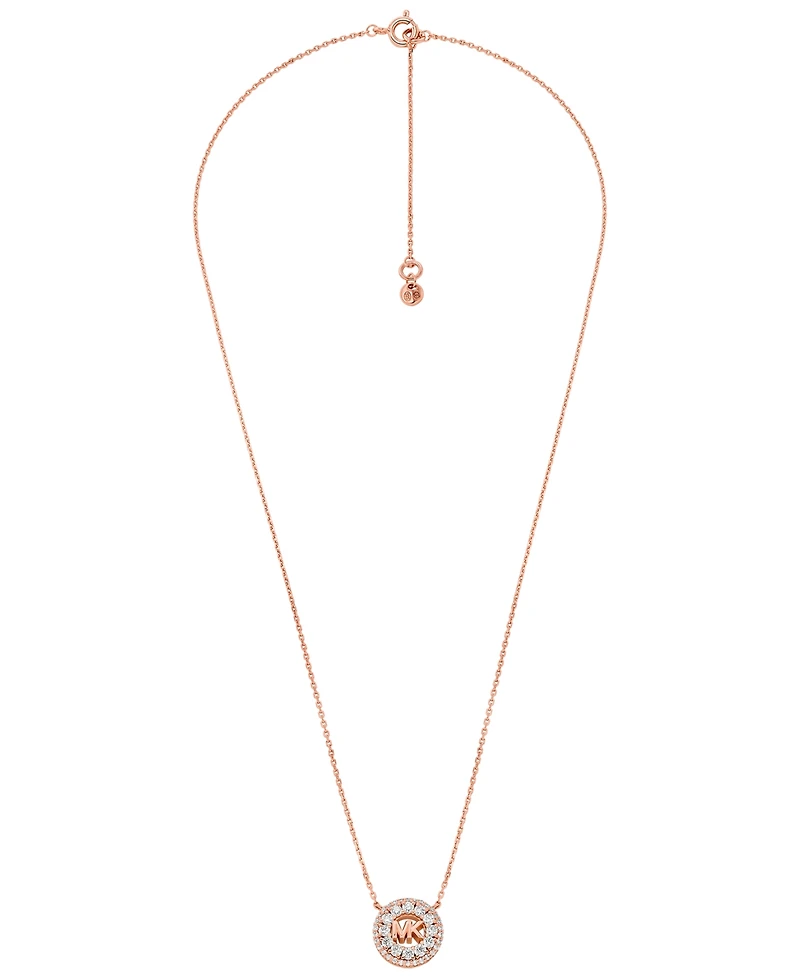 Michael Kors Cubic Zirconia Logo Pendant Necklace