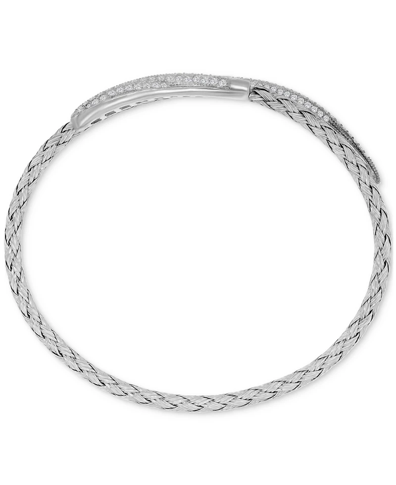 Macy's Cubic Zirconia Link Bypass Bracelet in Sterling Silver