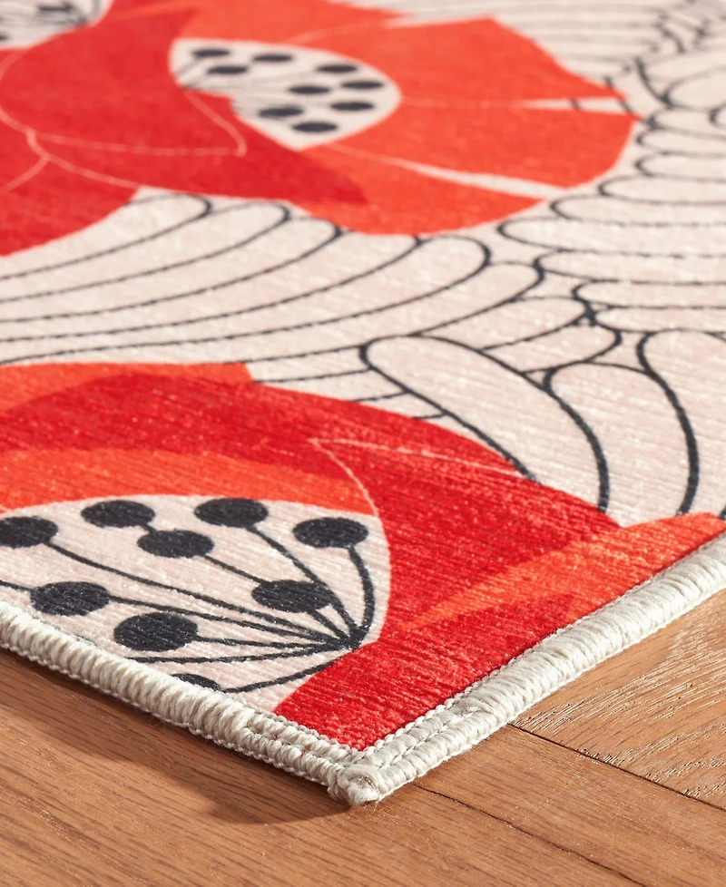 Dash and Albert Rugs by Annie Selke Japanese Poppy Machine Washable DA2177 2'x3' Area Rug