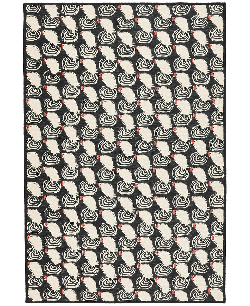 Dash and Albert Rugs by Annie Selke Cock-a-doodle-doo Machine Washable DA2169 3'x5' Area Rug