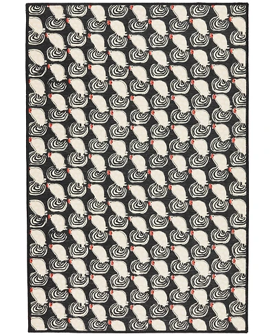 Dash and Albert Rugs by Annie Selke Cock-a-doodle-doo Machine Washable DA2169 3'x5' Area Rug